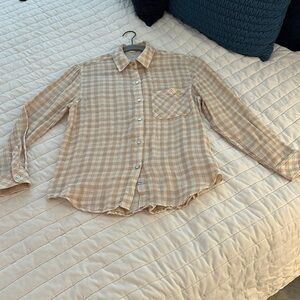 Rails Tan Button Down Shirt Classic Plaid